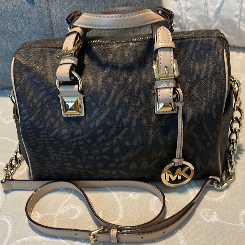 Michael Kors Brown and Tan Satchel Bag